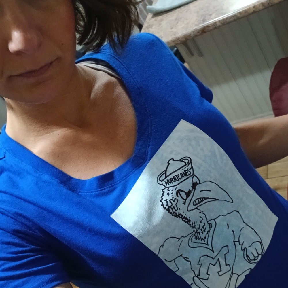 Bright Royal Blue Graphic Tee with Bird Mascot